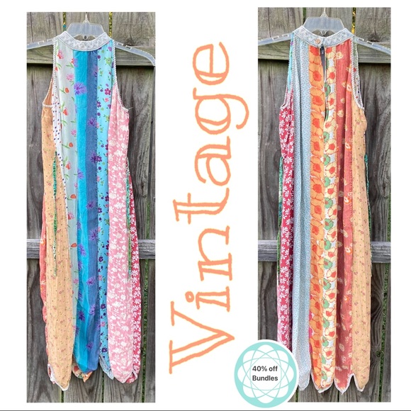 Sacred Threads Dresses & Skirts - Vintage boho halter dress, lovely patterns, S/M